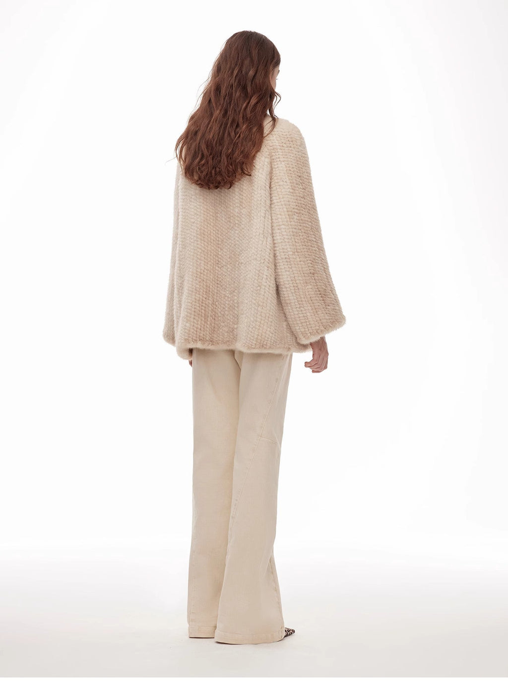 Lightweight and Warm, Knitted Loose Mink Fur Coat for Women