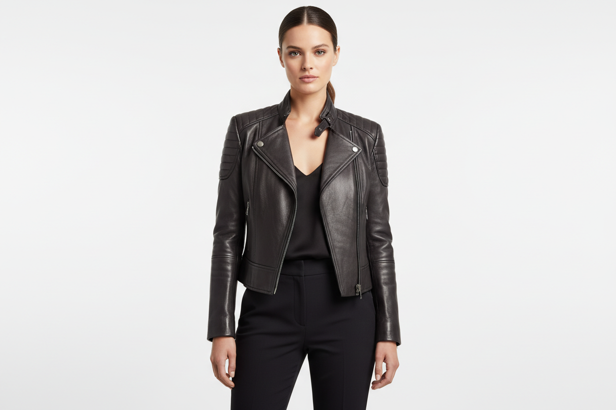 leather luxury jacket woman